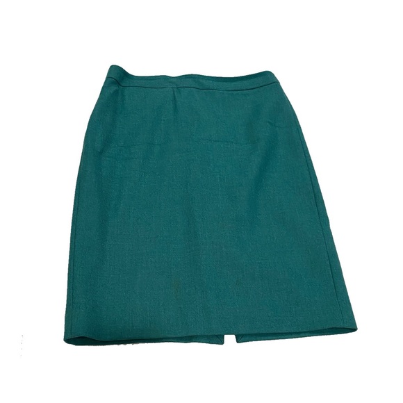 J crew teal pencil skirt 100% wool like new - Picture 1 of 4